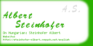 albert steinhofer business card
